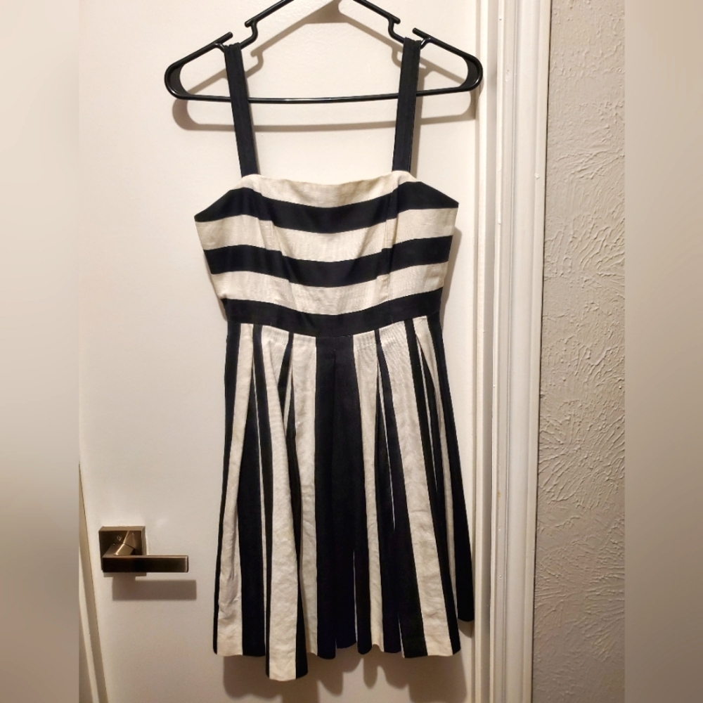 Black and white stripped petite dress